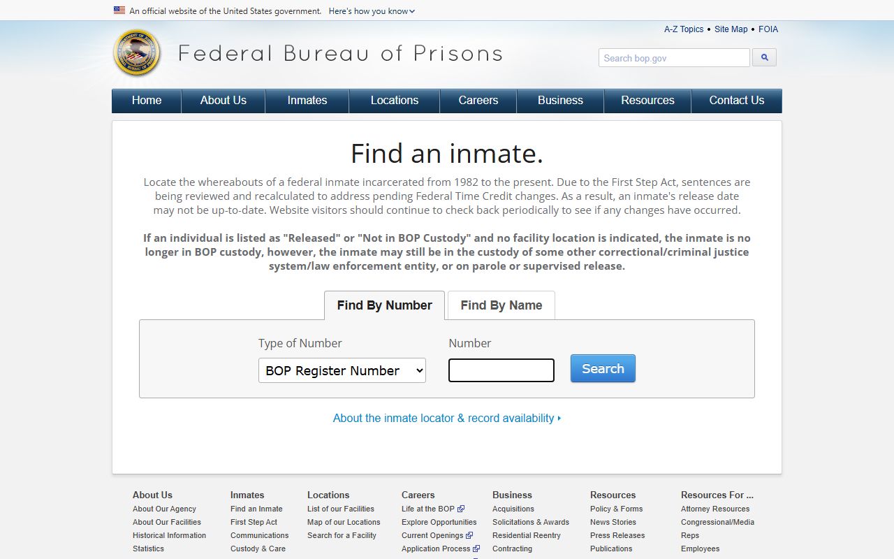 Bollinger County jail mugshots federal BOP inmate locator difference